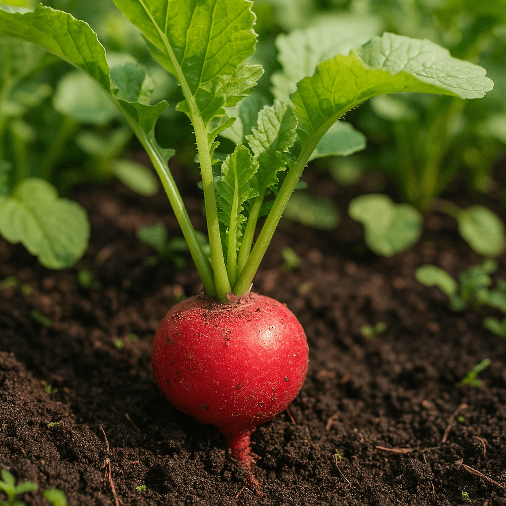 Radish in ground