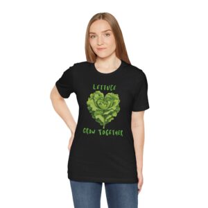 Lettuce Grow Together T-Shirt Garden Love Heart Graphic Tee