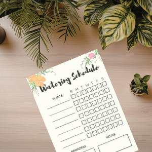 Water Scheduling Sheet - Free Printable