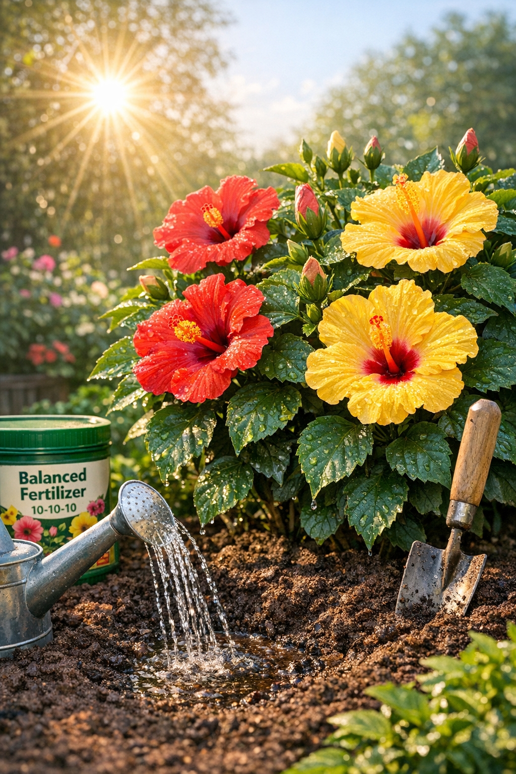 vibrant hibiscus blooms