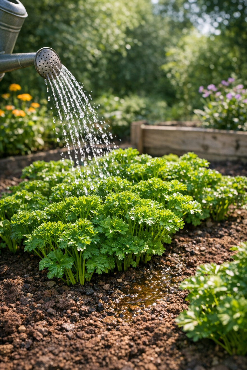 parsley seedlings garden
