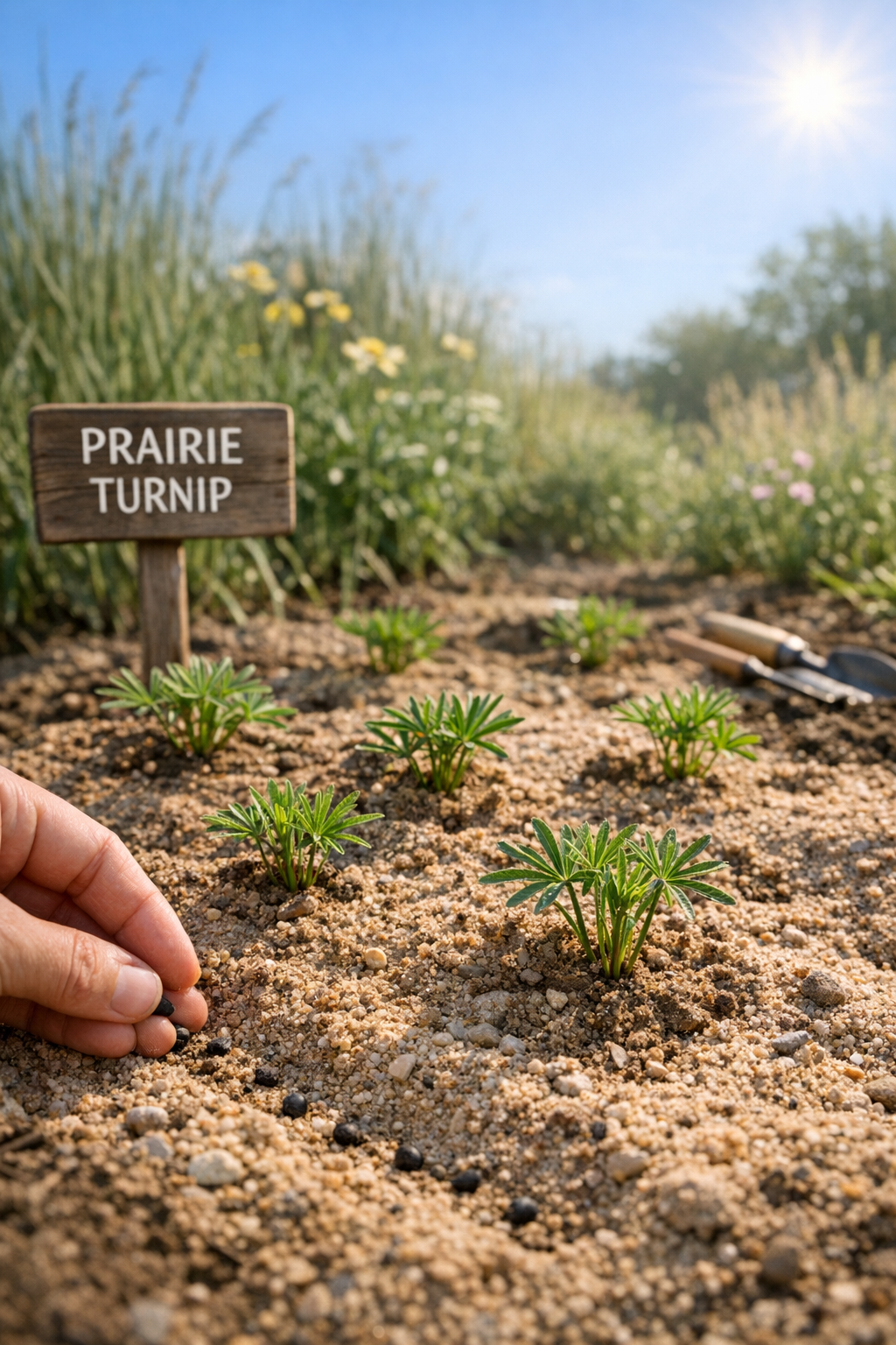 prairie turnip in garden