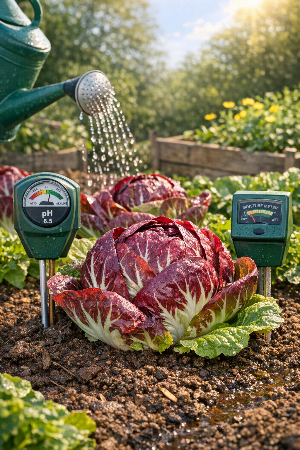 radicchio growing in garden