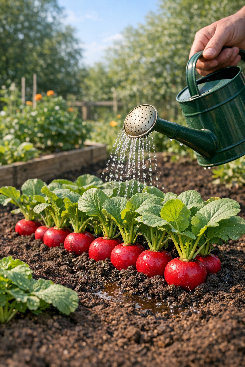 homegrown red radish plant